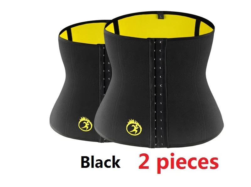 black 2 piece NINGMI неопреновый мужской корректирующий корсет для талии Cincher корсет мужской пояс для моделирования тела пояс для живота утягивающий ремень Фитнес Корректирующее белье S-5XL - Цвет: black 2 piece