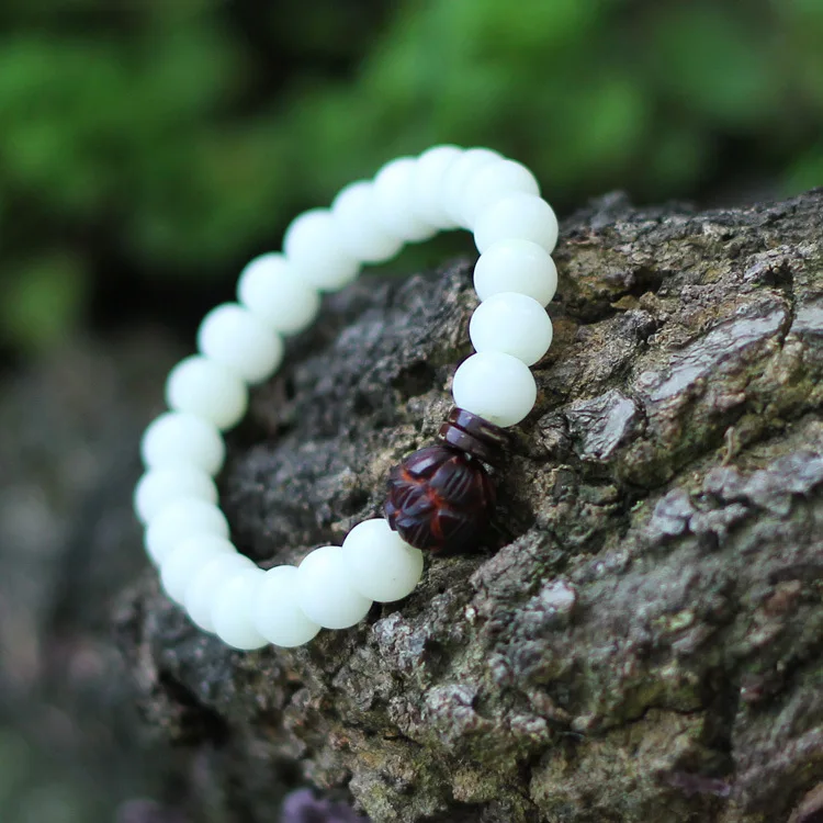 Эластичный браслет на запястье модный белый корень дерева Бодхи бусы новый