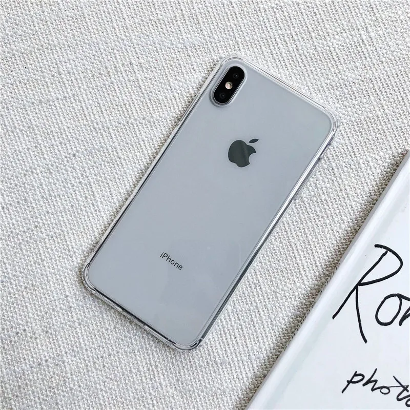 Crystal clear hard Acrylic back cover soft TPU case for iPhone X XS 11 Pro Max 7 Plus 8 XR transparent |