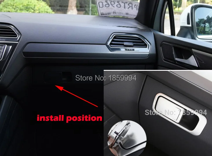 FOR 2017 2018 2019 2020 VW tiguan mk2 LHD Co-pilot copilot side Chrome Armrest Switch Cover sticker Trim car Styling | Автомобили и