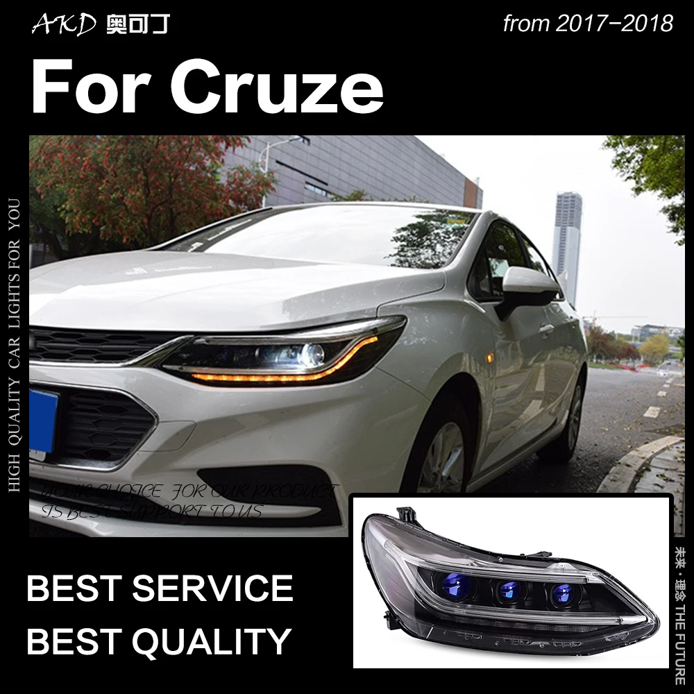 AKD автомобильный Стайлинг Головной фонарь для Chevrolet Cruze фары- все новые Cruze светодиодный фары DRL Hid Bi Xenon автомобильные аксессуары