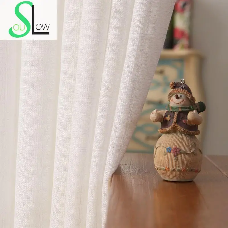 Плотные Занавески Slow Soul белые коричневые темно синие в японском стиле однотонные