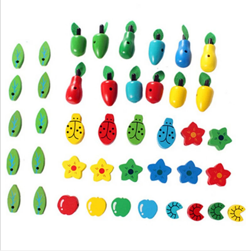 

New Parenting Wooden Puzzle Thread Around Beads Fruit Tree Fun Funny Gadgets Novelty Interesting Toys For Children Birthday Gift