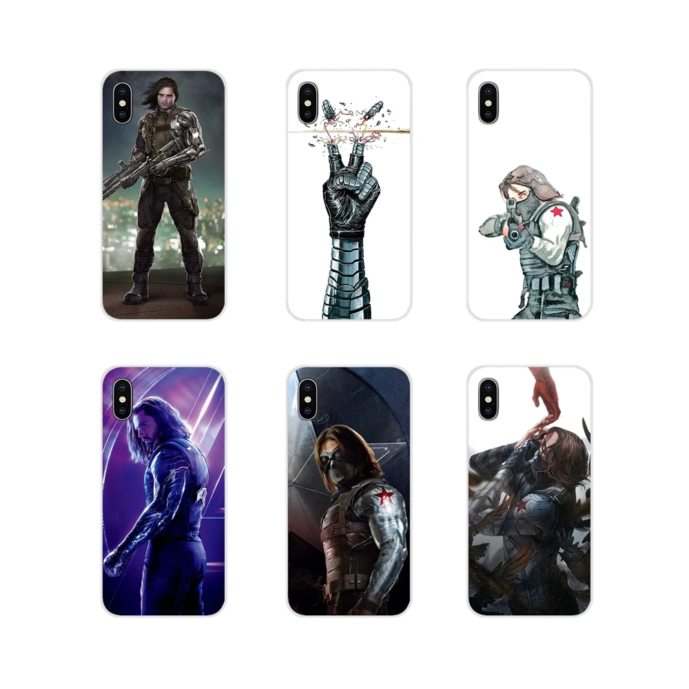 Прозрачный чехол из ТПУ для Apple iPhone X XR XS MAX 4 4S 5 5S 5C SE 6 6S 7 8 Plus ipod touch Captain America Bucky