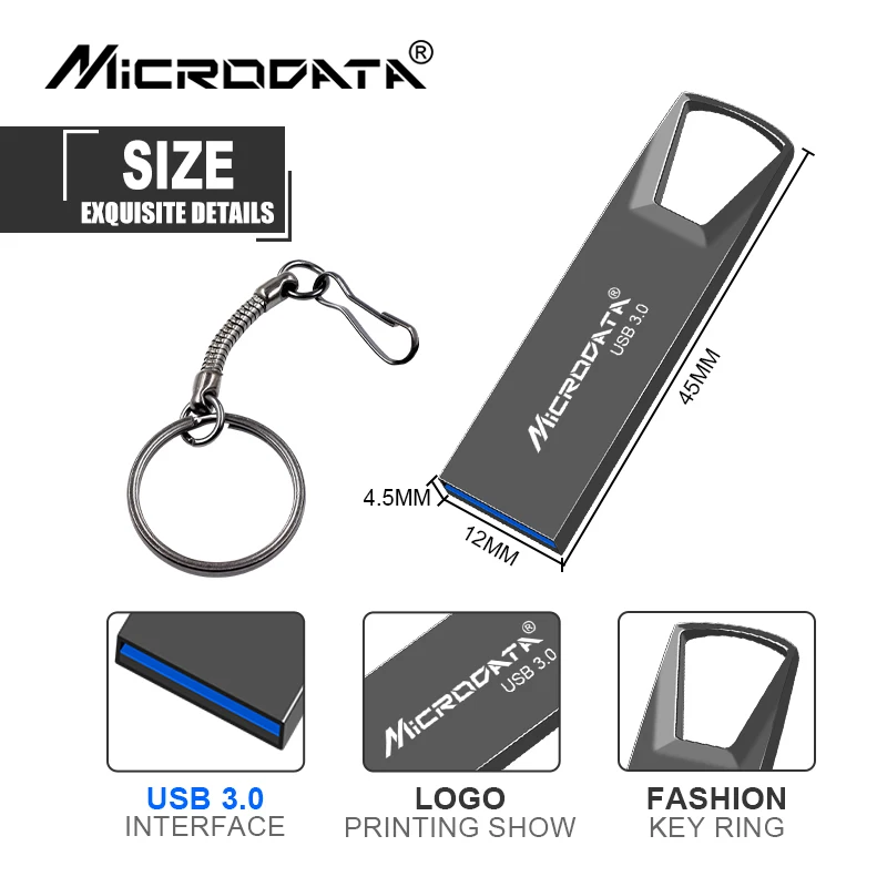 Высокоскоростная USB 3 0 мини металлическая Флешка 16 ГБ 32 64 Гб 128 Водонепроницаемая