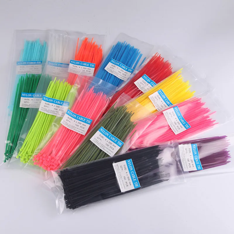 500 шт./лот 4*200 мм 4 # самоблокирующиеся Нейлоновые кабельные стяжки стяжки.|zip ties|cable