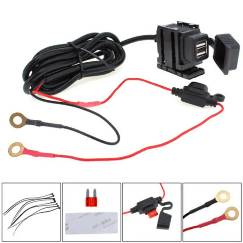 Waterproof Dual USB 12V Motorcycle Handlebar Phone Power Charger Outlet Socket | Автомобили и мотоциклы