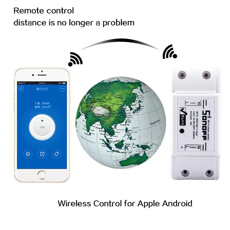 SONOFF Wifi Switch 4 Pack Беспроводное управление электроприборами в доме через IOS Iphone Android приложение DIY.