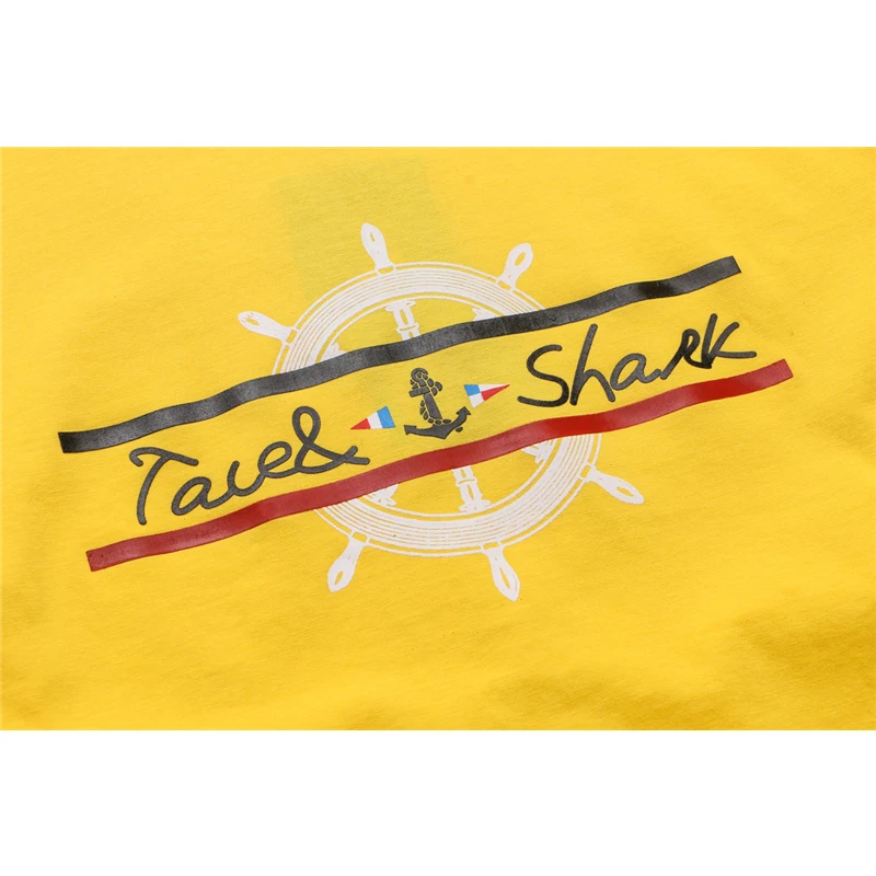 Бренд TACE & SHARK летняя мужская футболка модная повседневная с круглым вырезом и