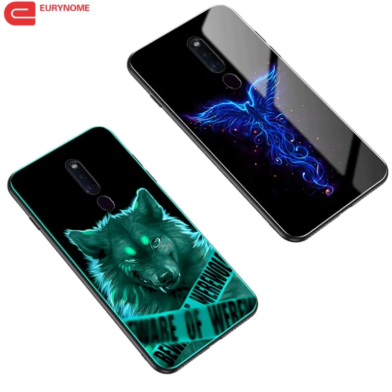 Чехол для OPPO Reno 2Z 10X Zoom 6,6 чехол из закаленного стекла светящийся противоударный мультяшный чехол для OPPO Realme Q 5 Pro R19 F11 Reno Z