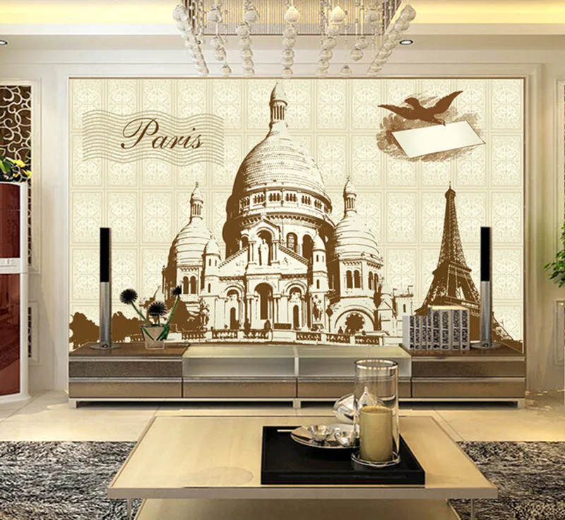 

Custom 3D murals,Vector world famous architectural style papel de parede, living room sofa background TV wall bedroom wallpaepr