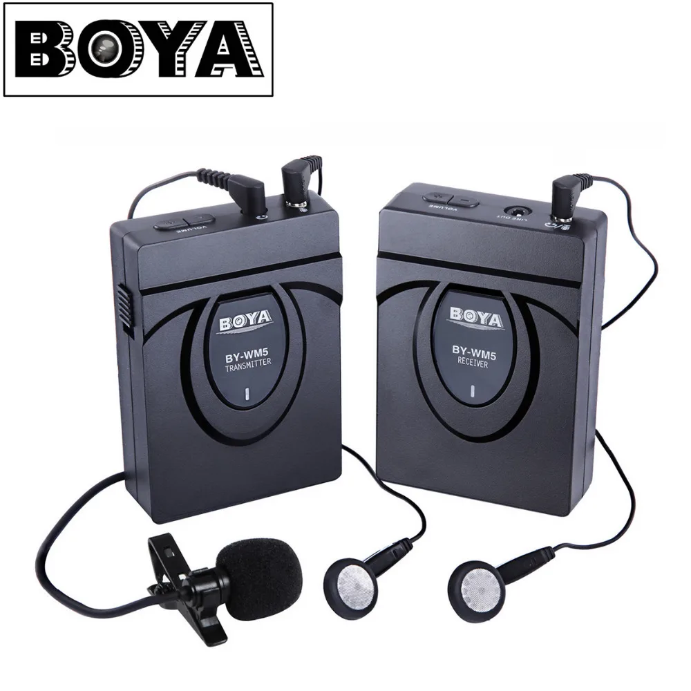 BOYA BY WM5/WM6/WM8 Камера Беспроводной петличный микрофон для телефона Системы Canon 6D 600d