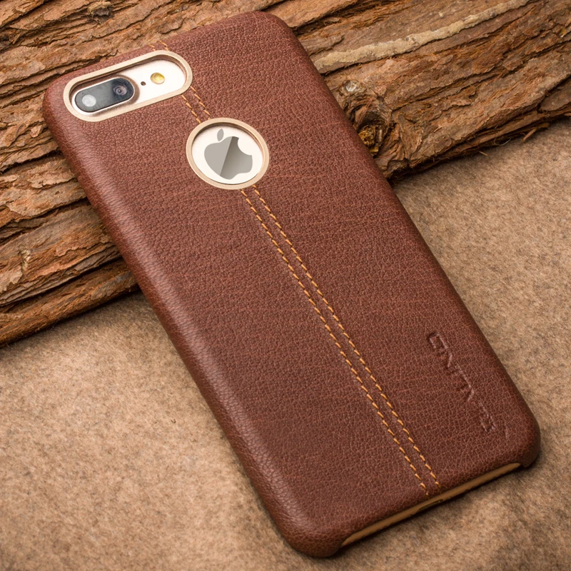QIALINO Case for iPhone 7 Genuine Leather Back Luxury Cover Apple plus Slim Fashion phone case 4.7/5.5 inch |