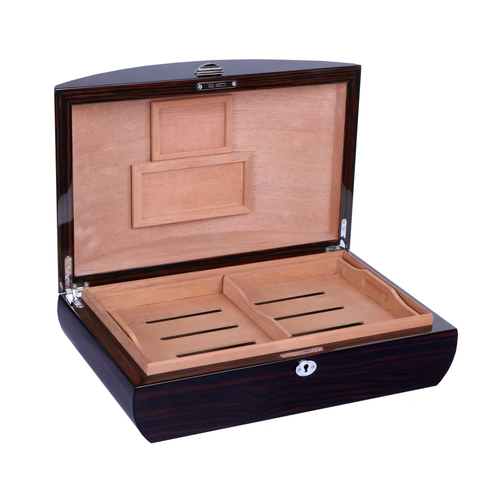 Deluxe Cohiba humidor cigar box ARC design with piano finish Cedar wood inside for 75-100ct cigars packaging | Украшения и