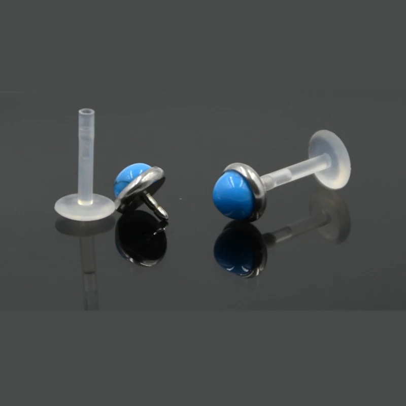 Showlove 1Pcs Stone Bio Flexible Лабрет Монро кольцо для губ Push Fit Серьга хряща пирсинга тела