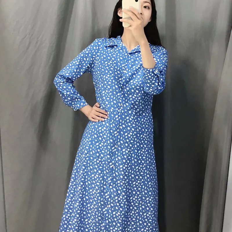 2019 шифоновое длинное платье для девушек с принтом летнее глубоким круглым