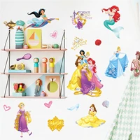 beautiful cinderalle aurora rapunzel princess decorative stickers for girls room home decoration kids wall decals poster