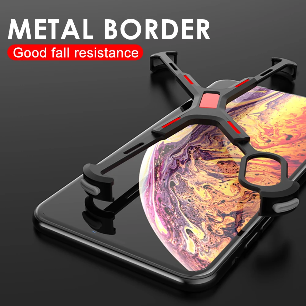 Для Apple iphone X XR XS MAX чехол Роскошный 3D Жесткий Алюминиевый металлический каркас кольцо держатель Броня защитный задний бампер