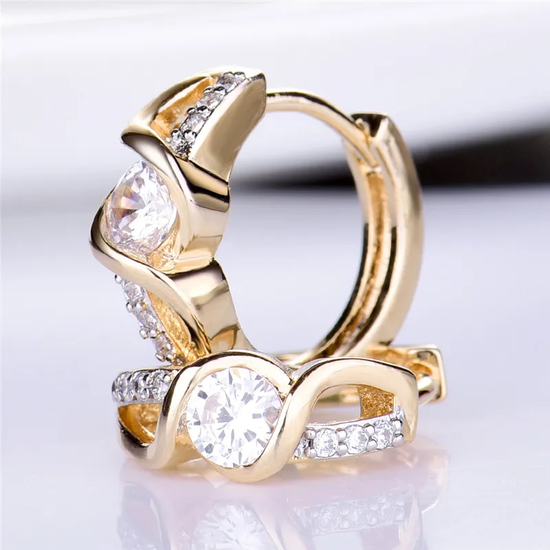 Женские серьги кольца BUDONG Круглые Серьги серебряного/золотистого цвета