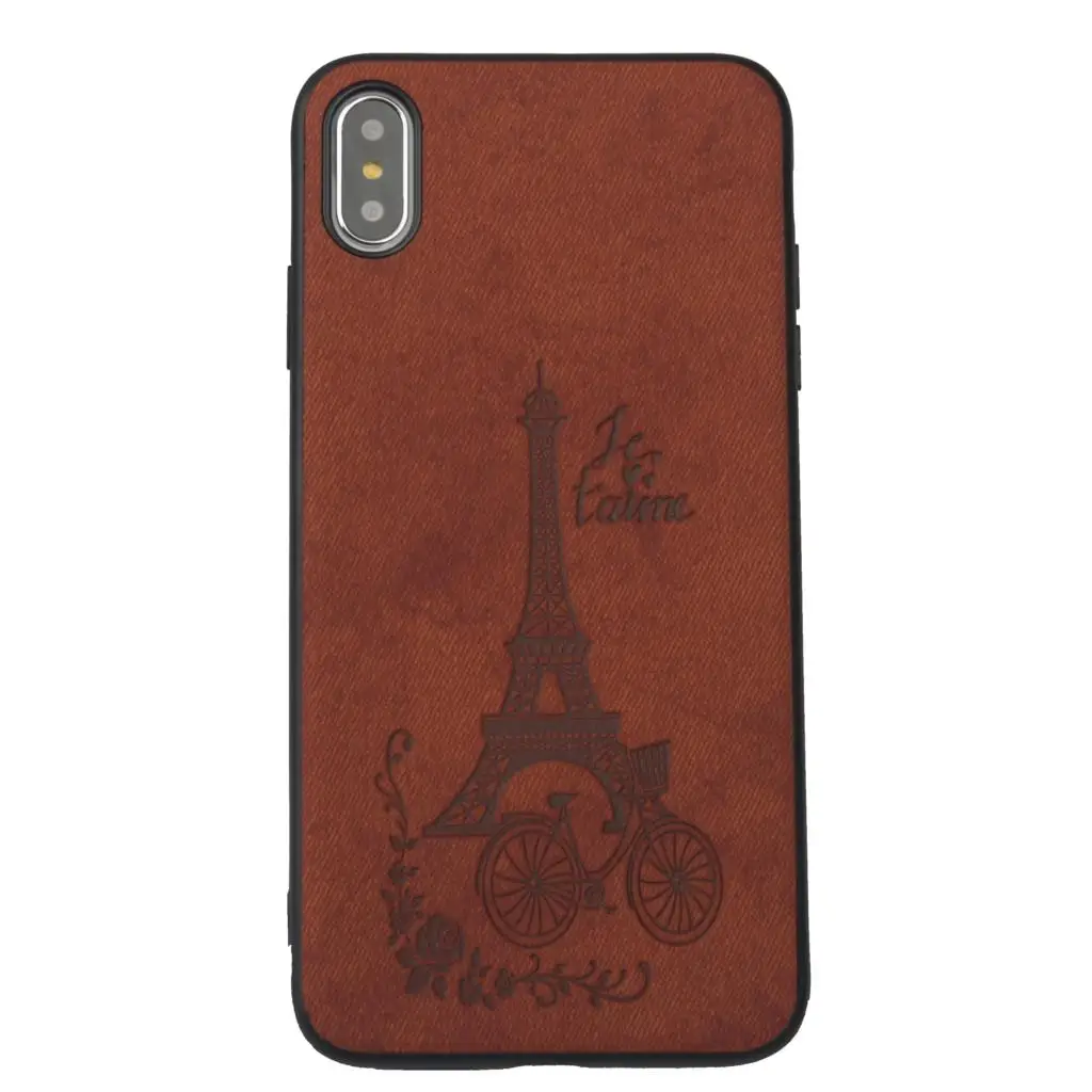 

for Apple iphone XS Max Tower Printing Cloth Texture Case iphone Xs Max High Quality Fabric Protection Shells Xs Max Back Cover