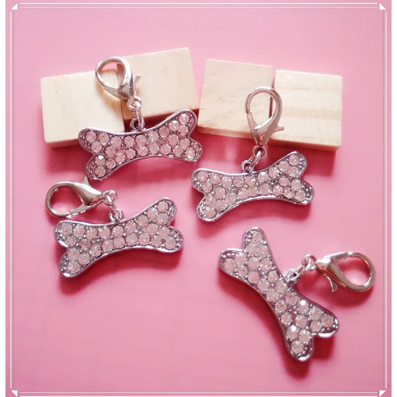 

New Arrival Pet Products Dog Bone Shaped Pet Tags Rhinestone Pet IDTags Zinc Alloy Puppy Dog Cat Tags Free Shipping