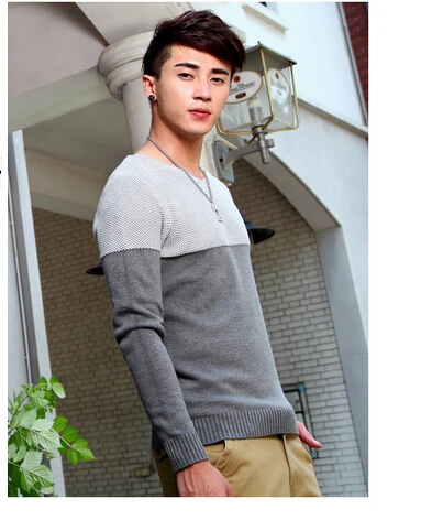 Men одежда мужчины в зима хлопок серый с v образным вырезом полный рукав причинно