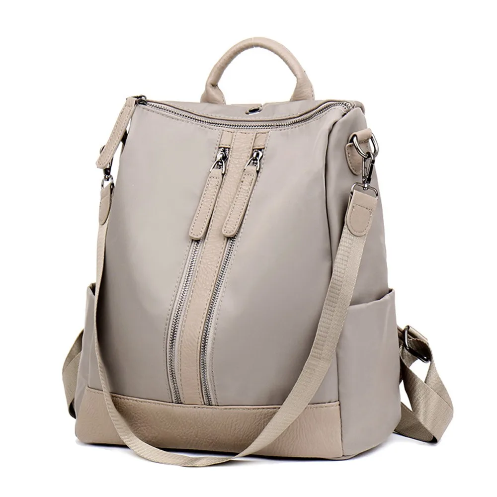 Женский рюкзак из натуральной кожи mochila mujer нейлоновый Одноцветный на двойной