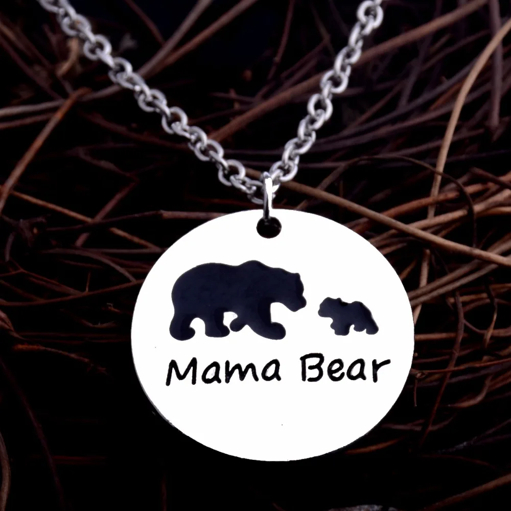 

Bespmosp 12PC/SET Family Children Mama Bear Jewelry Pendant Trendy Cute Necklace Simple Fashion Love Charm New Hot Gifts