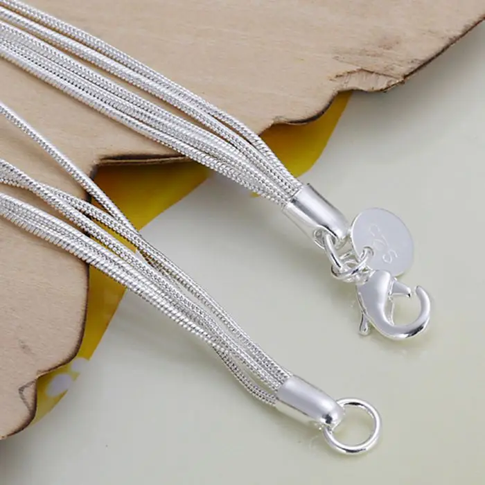 Серебряный браслет с посеребренным покрытием модные ювелирные украшения со