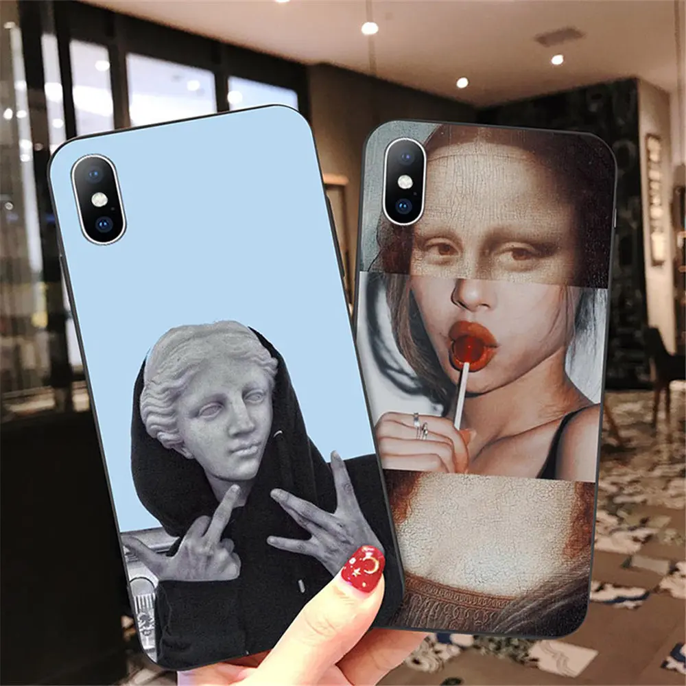 Moskado смешное искусство абстрактный чехол для iPhone X XR XS Max 7 8 6 6s плюс 5 5S SE 10 Силиконовые чехлы статуя ТПУ Мягкая задняя крышка