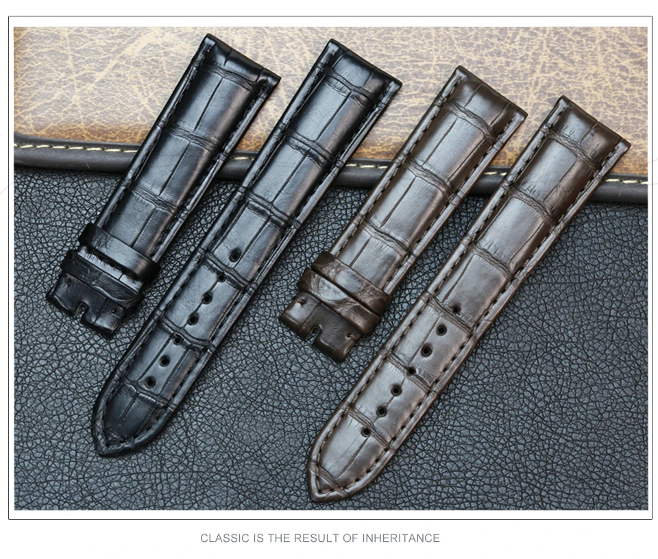 Pesno подходит для Glashutte Orignal Senator натуральная мягкая кожа аллигатора часы с кожаным ремешком бамбуковая текстура 20 мм ремешок для часов