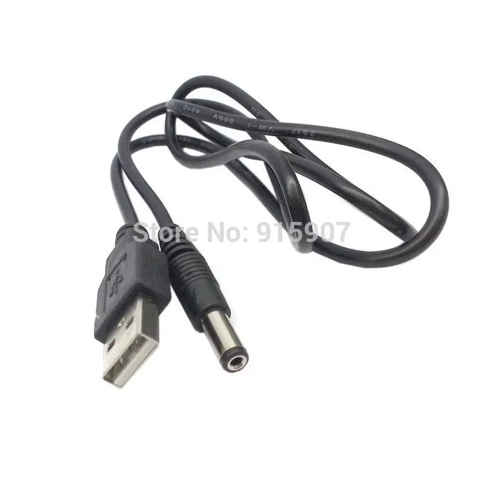 

Xiwai Cablecc 80cm DC 5V USB 2.0 A Type Male To 5.5 x 2.1mm DC Power Plug Barrel Connector Adpter Cable Black Color