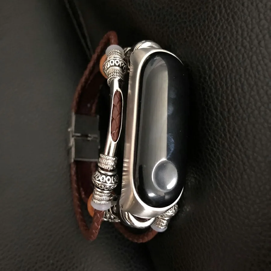 Для mi Band 3 кожаный ремешок для Xiaomi mi Band 3 металлический чехол ремешок на запястье браслет для mi Band 3 Аксессуары