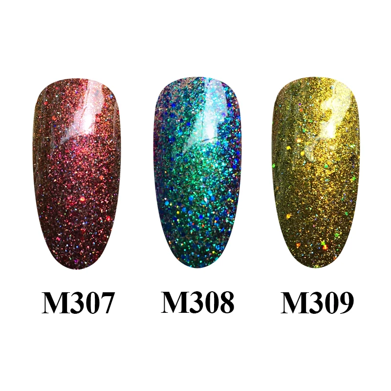 Голографический Гель-лак Павлин для ногтей 10 мл Алмазный сверкающий Платиновый