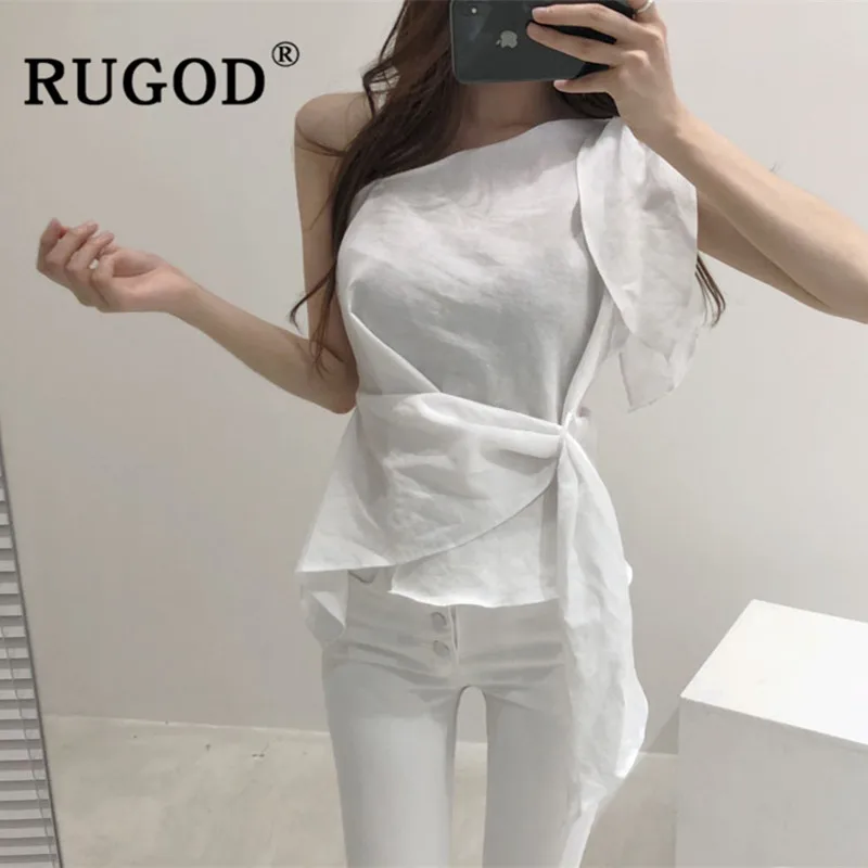 Женская блузка с тонкими бретельками RUGOD элегантная офисная в Корейском стиле на