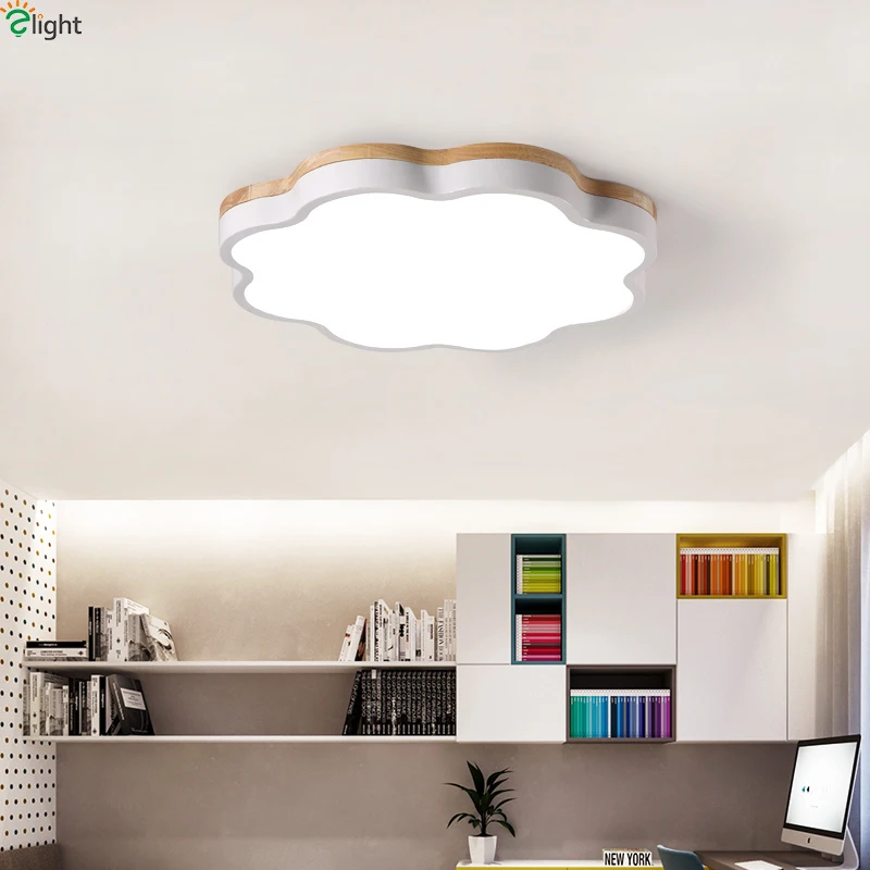 

Nordic Oak Cloud APP Dimmable Led Ceiling Lights Living Room Alloy Led Ceiling Lamp Bedroom Acrylic Led Ceiling Light Fixtures