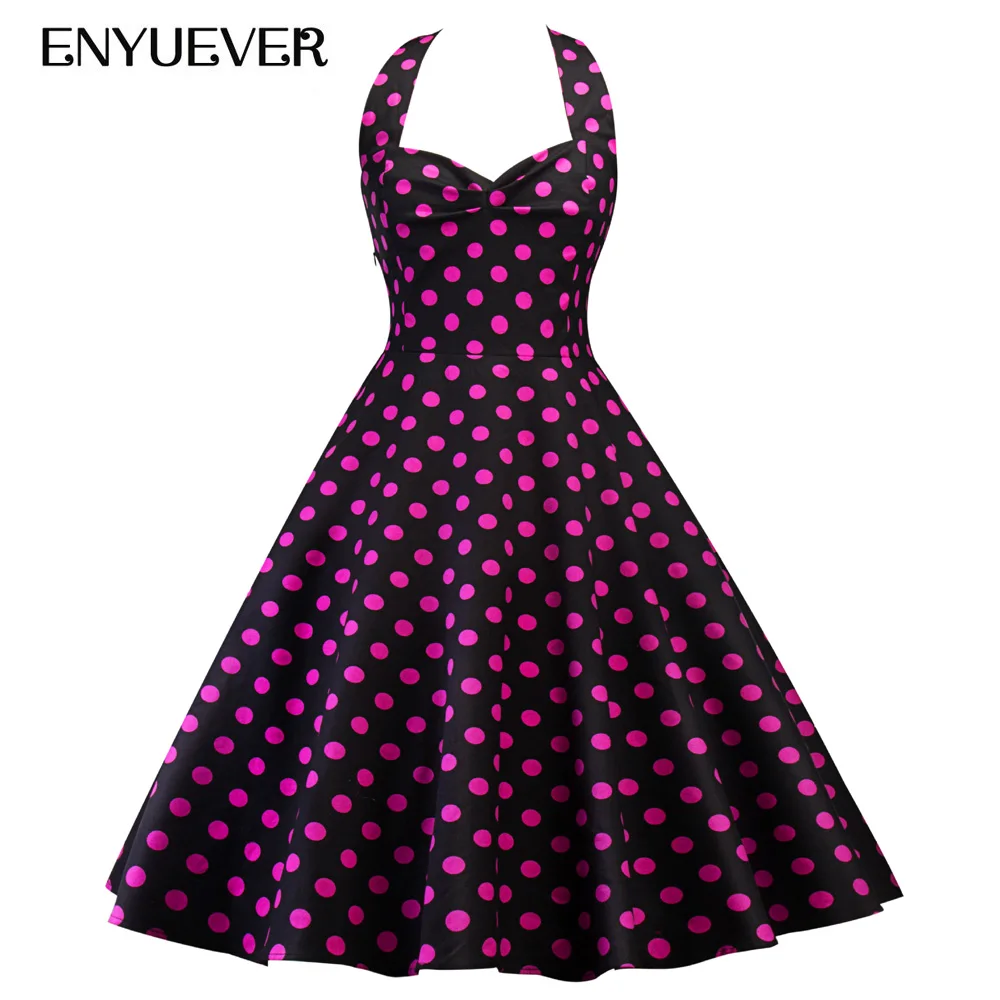 Enyuever Vestido винтажные платья 50 s 60 пин ап цветочный принт халат рокабилли платье