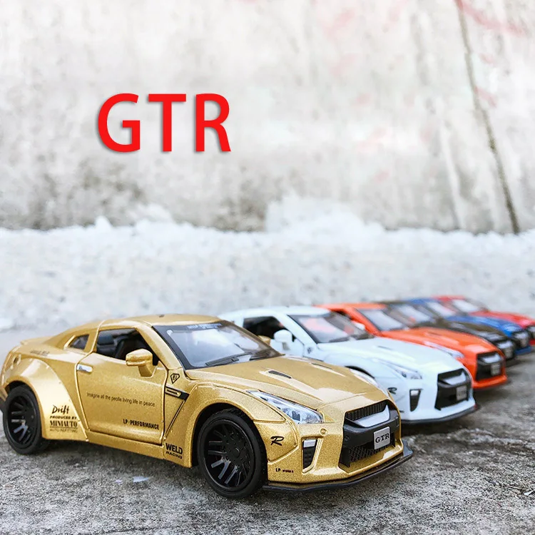 

Литый под давлением автомобиль Nissan GTR 1/32, коллекционная игрушка, подарки для детей