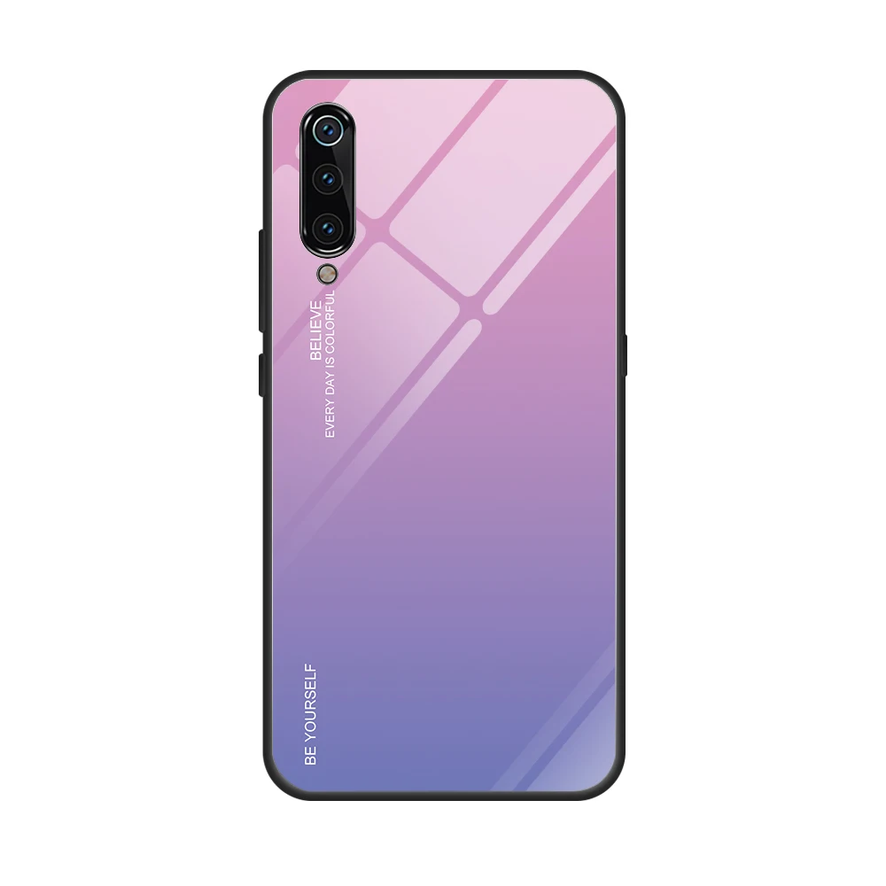 BL05 IQD градиентное стекло для Xiaomi mi 9 SE чехол для телефона защитная оболочка стекло для красного mi Note 7 чехол s Мягкий ТПУ бампер задняя крышка mi 8 - Цвет: BL05