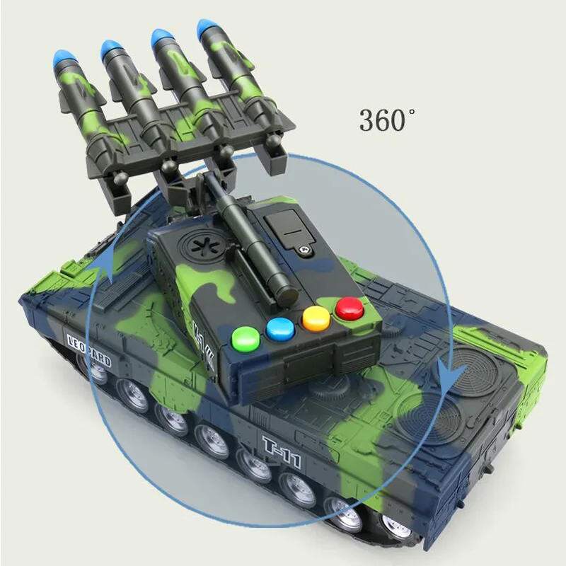 360 ° вращающийся детская игрушка бак имитационная модель тигр военный