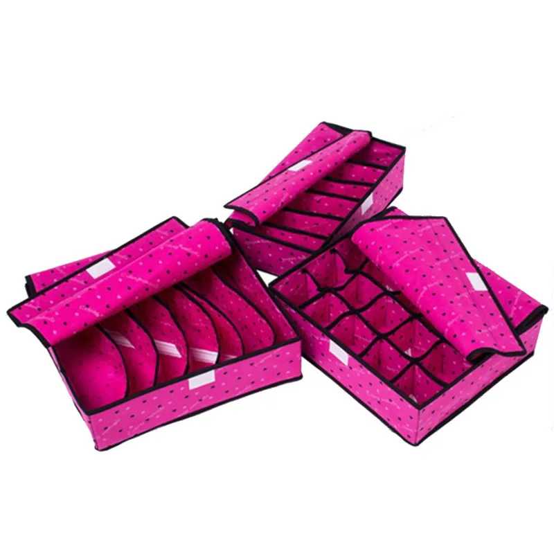 E4 3pcs set Многоразмерные красочные коробки для хранения бюстгальтеров органайзер, ящики для хранения шарфы носок Разделитель с крышкой коробки для шкафов аксессуары оптом - Цвет: E4 3pcs set