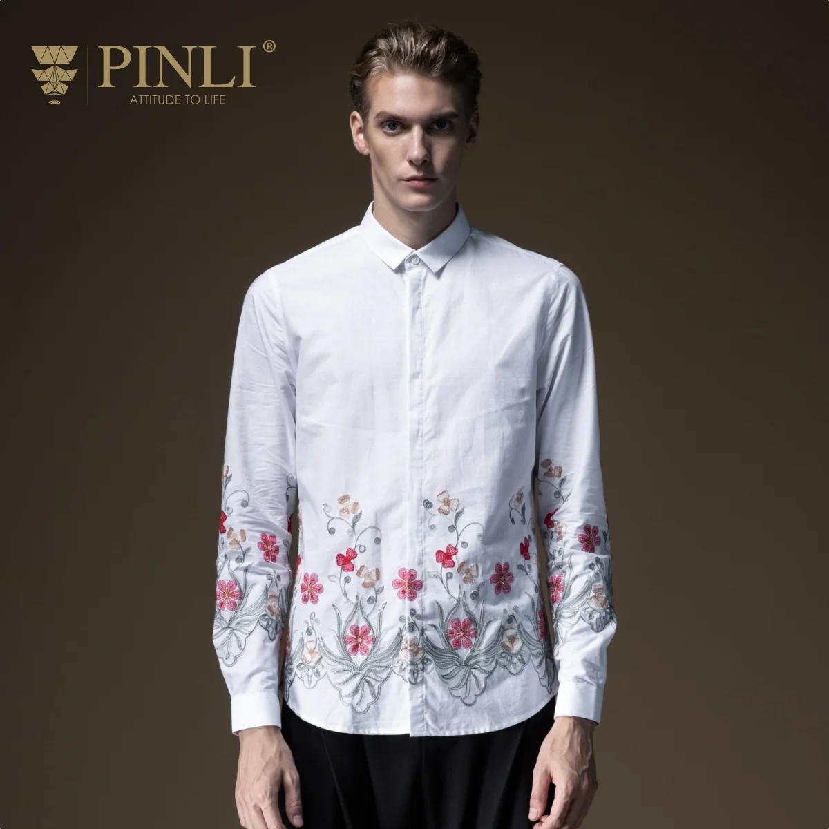 Camisa Social Pinli продукт сделанный осенью 2019 новая мужская рубашка с длинными рукавами