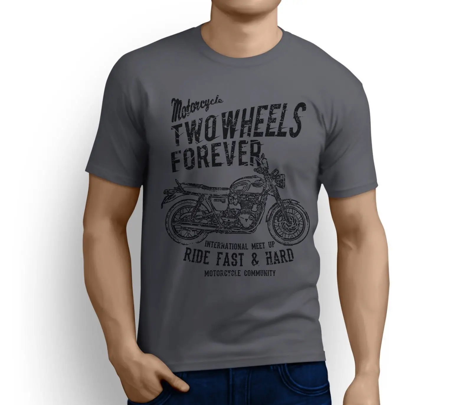 

100% Cotton Print Mens Summer O-NeckBritish Motorbike Bonneville T120 2017 Inspired Motorcycle Fan Art Unisex T-Shirt