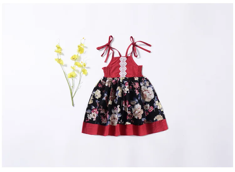 

2019 Girls Dresses Irregular print Cute Sleeveless Backless strap dress Princess Kids Baby Fancy Wedding Dress Party Girl Clothe