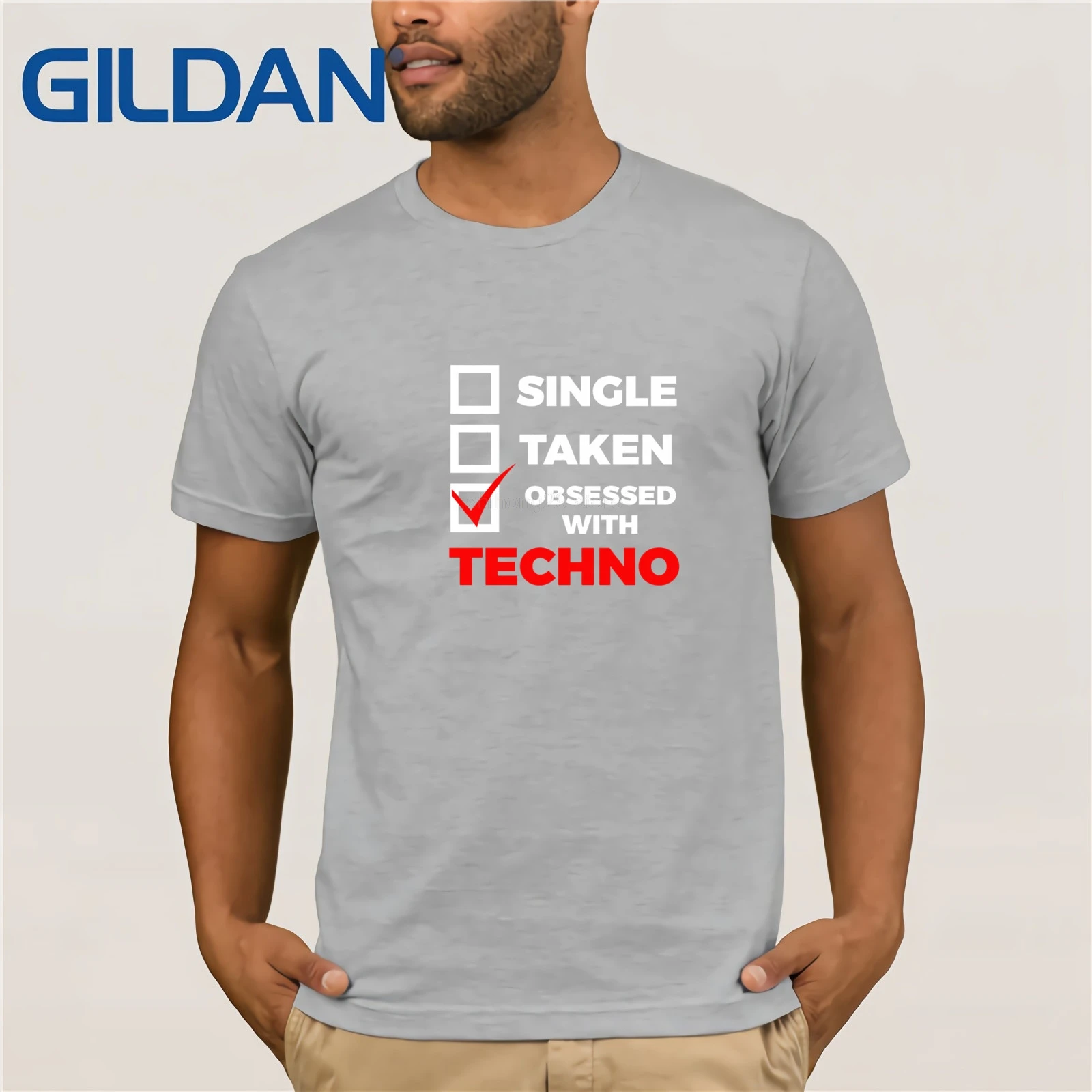2019 футболка Для мужчин синглом одержимая Techno электронная музыкальная бренд