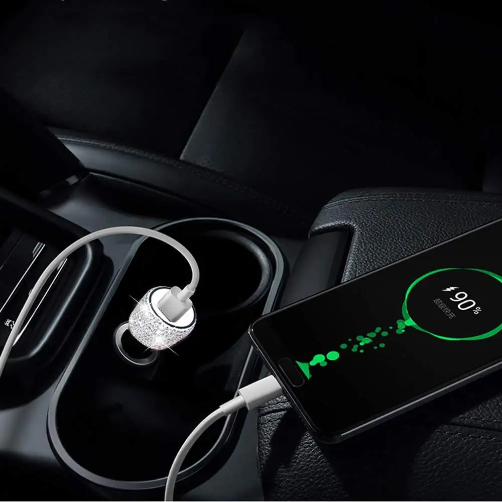 Автомобильное зарядное устройство с двумя USB портами украшение для автомобиля