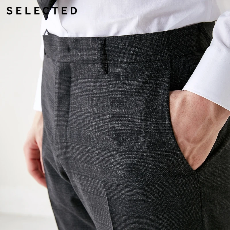 Выбранные Для мужчин костюмы зауженного кроя из смесовой шерсти темно Клетчатый