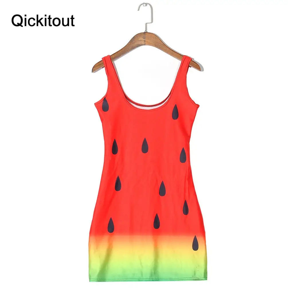 Корабль падения девушки sdress горячие Женское платье цифровой printwatermelon красный