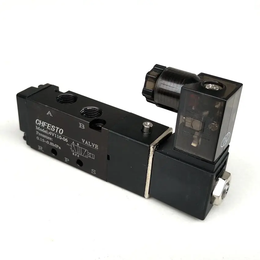 Пневматический электромагнитный клапан с светильник кой 4 в 110 06 24 В постоянного
