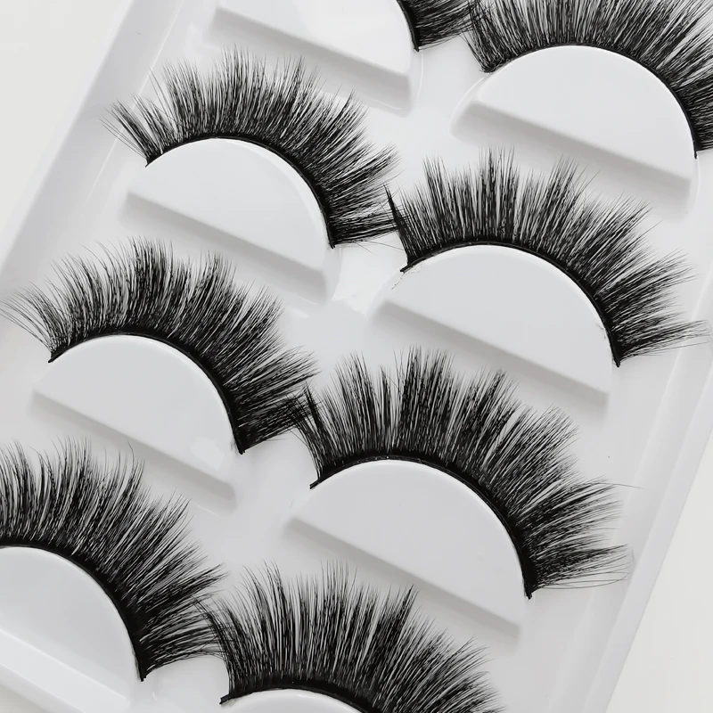 SHIDISHANGPIN 5pairs mink eyelashes natural long false strip 3d lashes make up fake eye extension cilio | Красота и здоровье